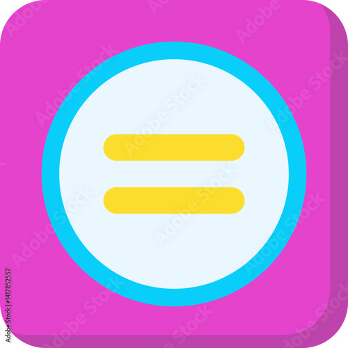 Equal to Symbol single vector illustration icon