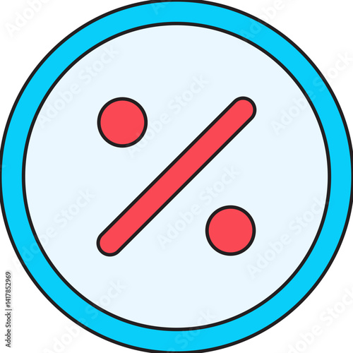 Percentage Symbol single vector illustration icon