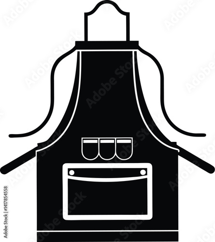  Apron silhouette, outline silhouette apron icon  isolated on white background 