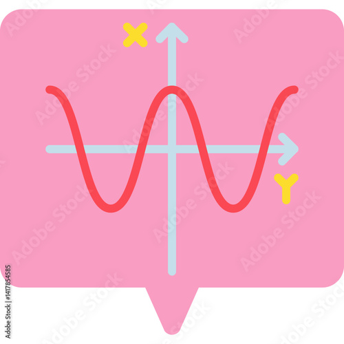 Cosine Graph single vector illustration icon