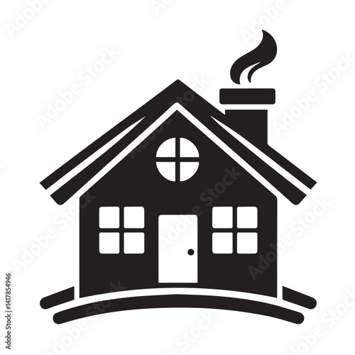  Home silhouette black and white vector icon