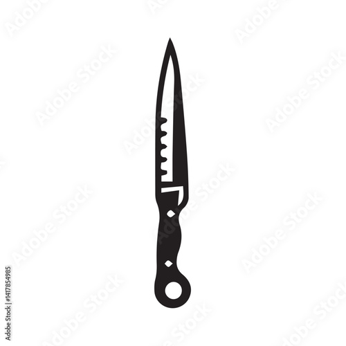 Knife silhouette black and white vector icon