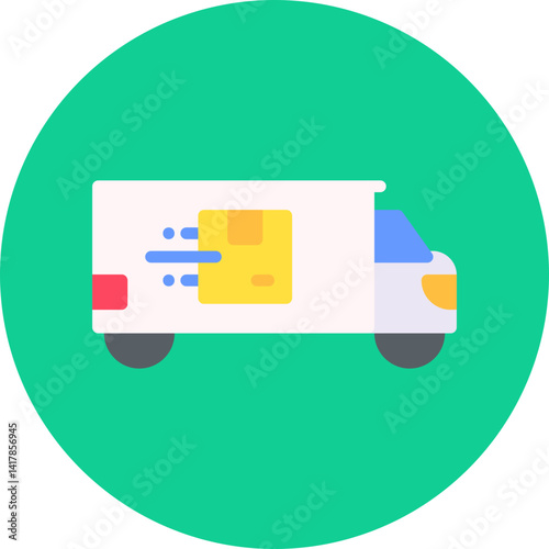 Delivery Truck single vector illustration icon