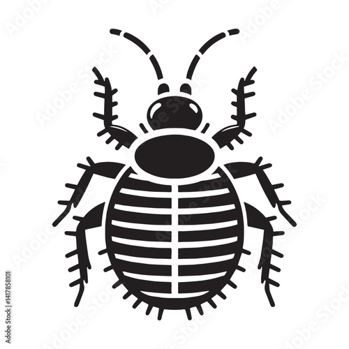 Stealthy Bed Bug silhouette, always one step ahead – Bed Bug illustration – Minimalist Bed Bug vector – Insect silhouette

