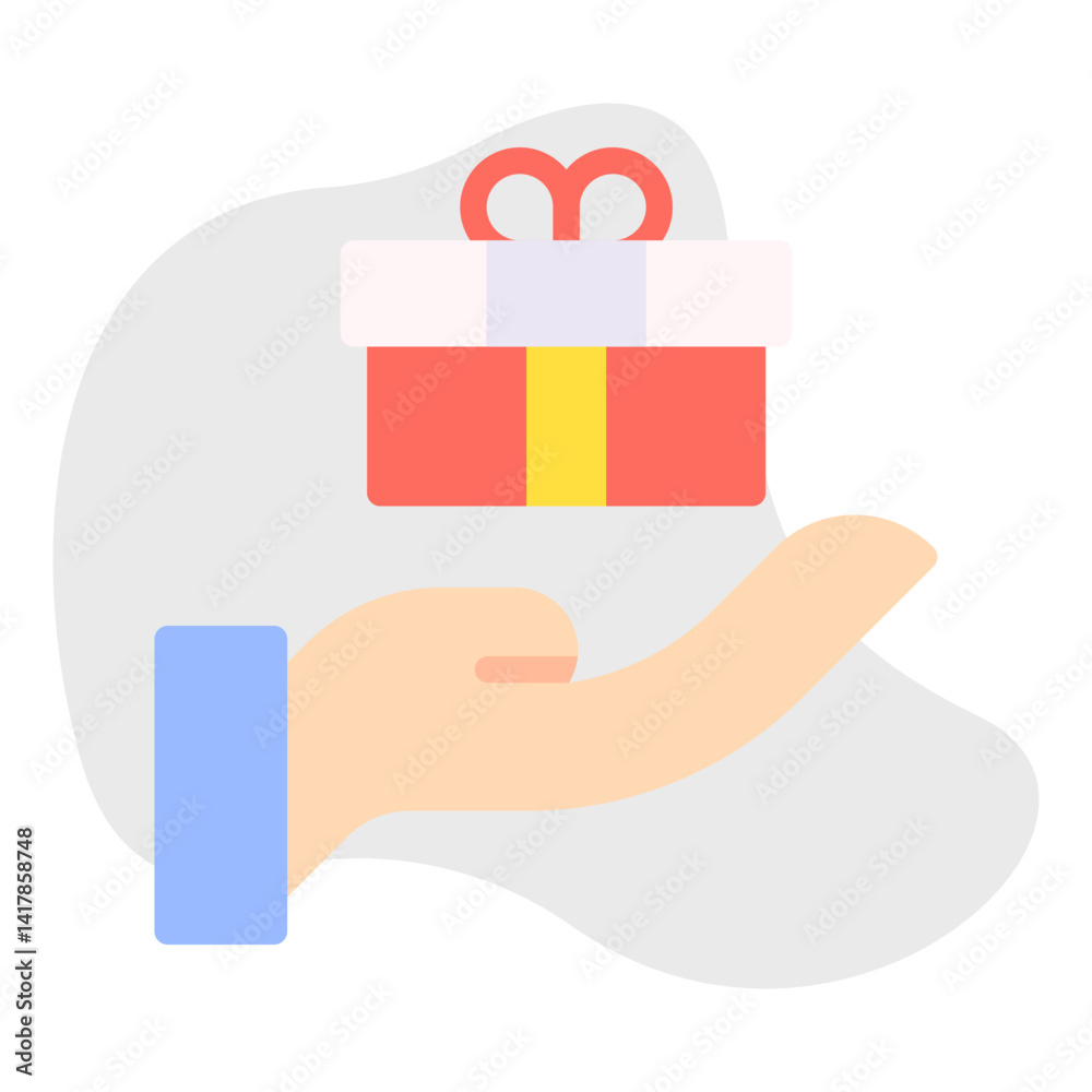 Fototapeta premium Hand over single vector illustration icon