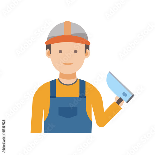  Modern plasterer vector illustration for building projects
