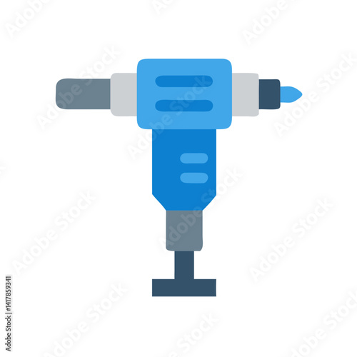  Modern pneumatic drill icon design for industrial use