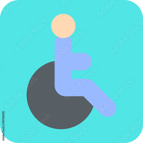 Disabled single vector illustration icon