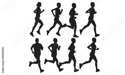  runners on sprint men vector