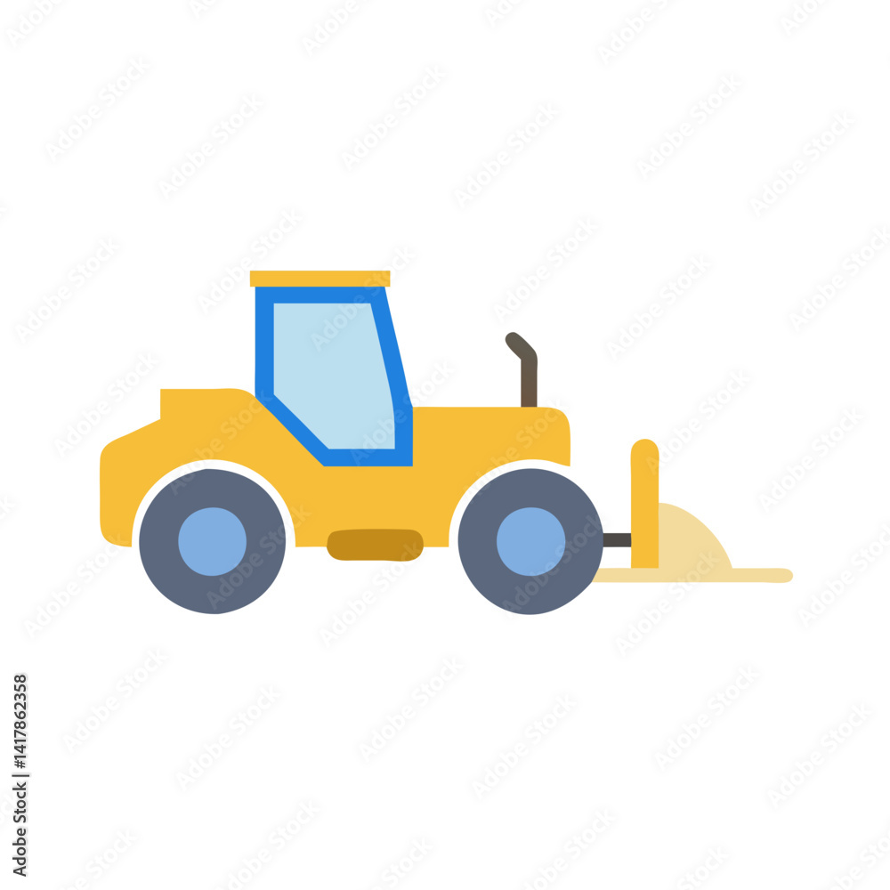 Fototapeta premium Modern road grader icon design for construction