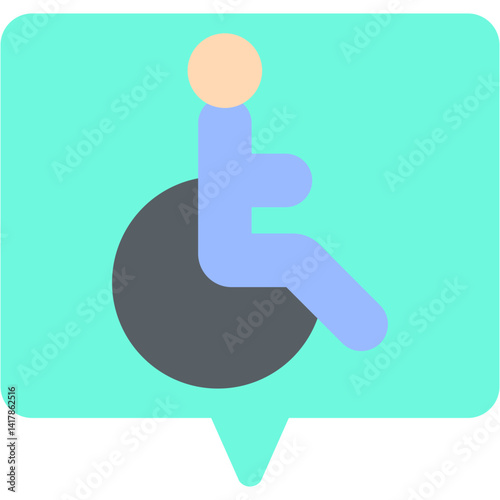 Disabled single vector illustration icon