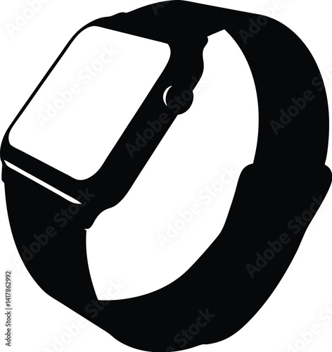 Smartwatch silhouette, outline silhouette smartwatch icon