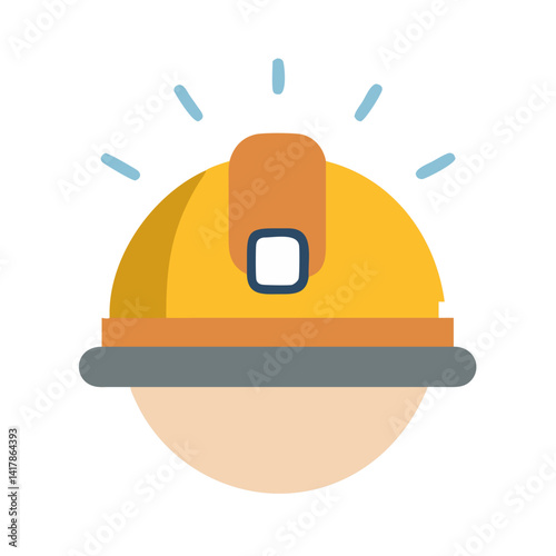  Quality safety helmet with light icon for construction applications