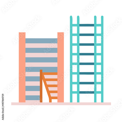  Simple scaffolding ladder icon for construction