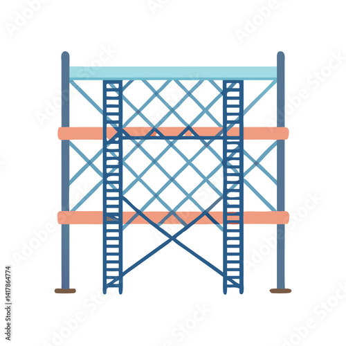  Modern scaffolding safety net icon for protection