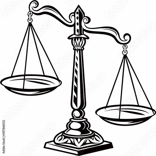 scales of justice vector, Stylized Binoculars with Nature View