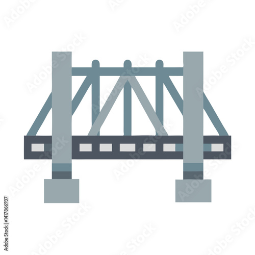  Distinctive steel bridge icon representation for various applications