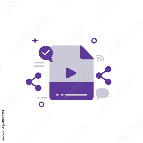 Video attachment icon for messaging and media sharing platforms