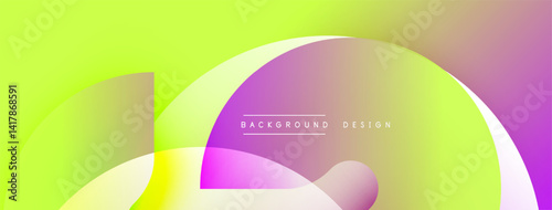 Abstract gradients, flowing shapes create vibrant background. Soft curves, modern design, smooth transitions dominate composition.