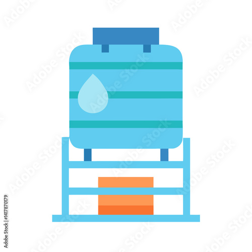  Water Tank Icon for Utility Infrastructure