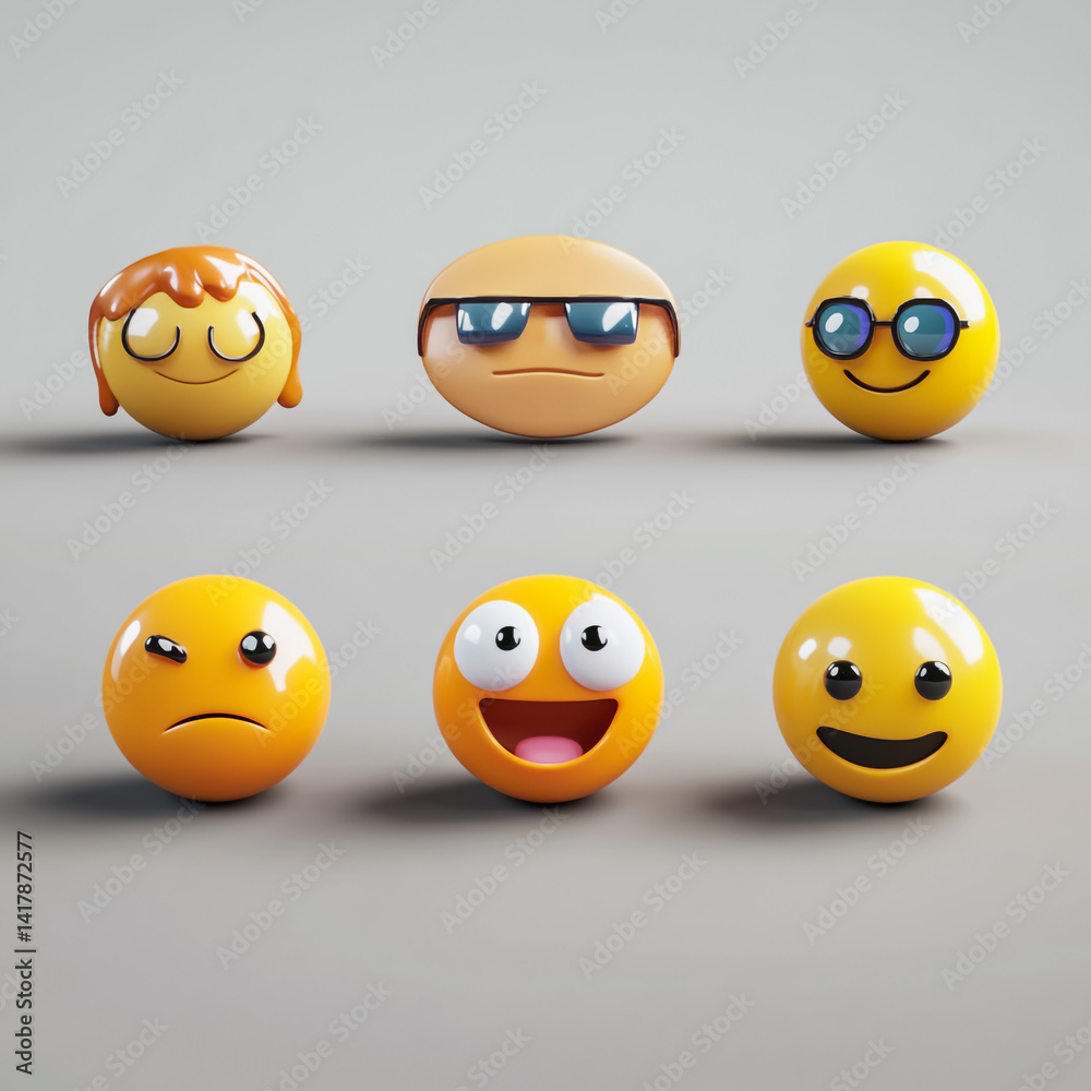 Obraz premium set of smileys 