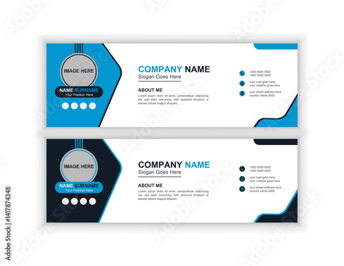 Email signature design or email footer and personal social media cover template.