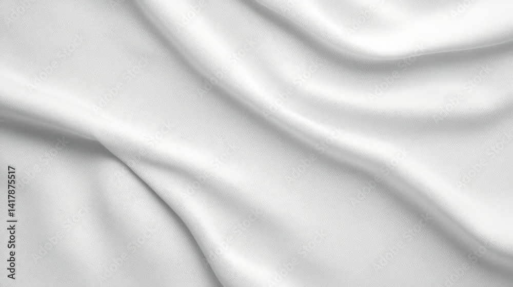 Fototapeta premium Smooth White Fabric with Elegant Folds and Texture