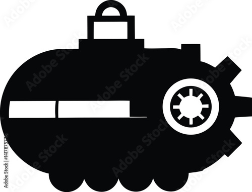 Air tank silhouette, air tank icon  isolated on white background 