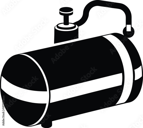 Air tank silhouette, air tank icon  isolated on white background 