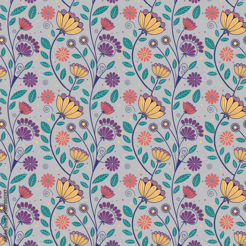 Colorful floral beautiful mandala seamless vector pattern background design