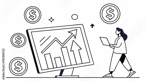 Businessman Drawing Graph on Whiteboard – Strategy and Growth Concept

