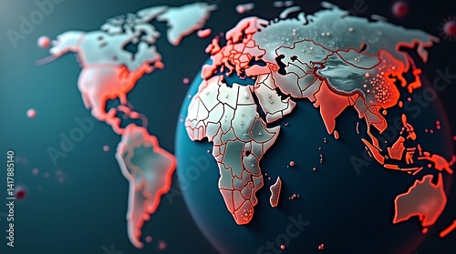 Abstract world map design illustration