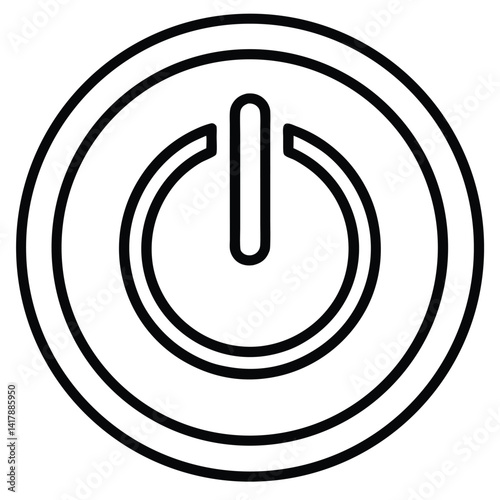 power icon on metal internet button