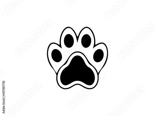 Obraz na płótnie A clean, vector graphic of a simple animal paw print. w salonie