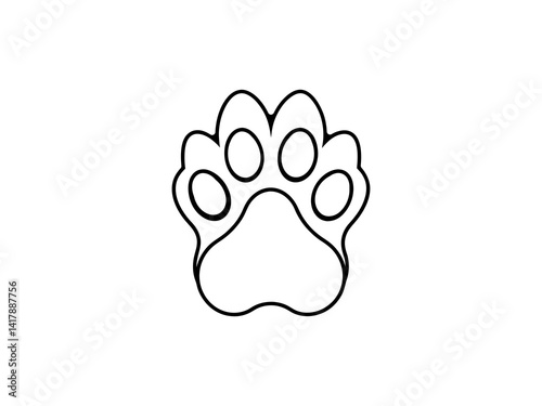 Obraz na płótnie A clean, vector graphic of a simple animal paw print. w salonie