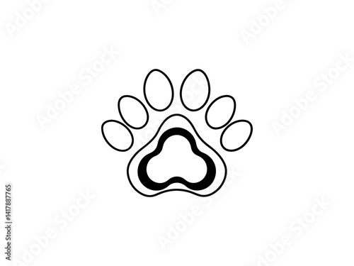 Obraz na płótnie A clean, vector graphic of a simple animal paw print. w salonie