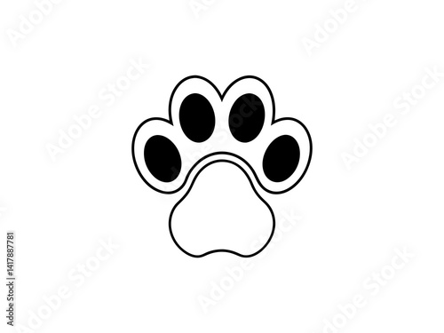 Obraz na płótnie A clean, vector graphic of a simple animal paw print. w salonie