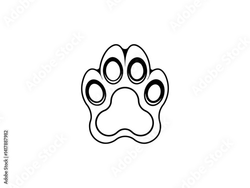 Obraz na płótnie A clean, vector graphic Simple Black Animal Paw Print design and white background . w salonie