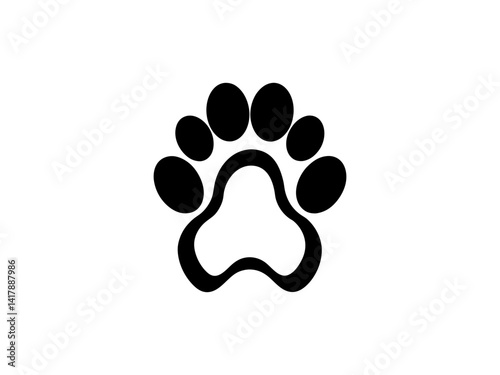 Obraz na płótnie A clean, vector graphic Simple Black Animal Paw Print design and white background . w salonie