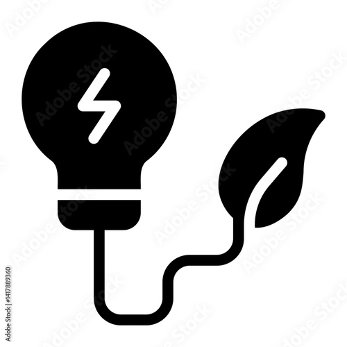 energy saving glyph icon