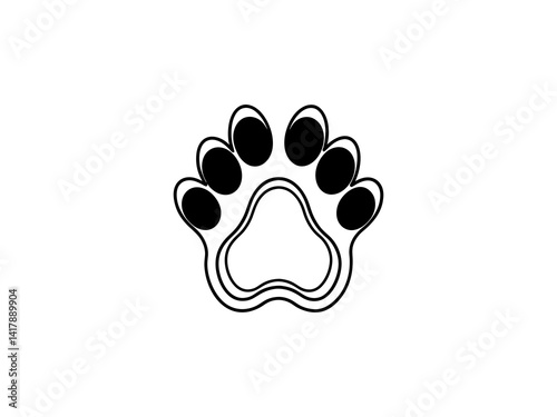 Obraz na płótnie A clean, vector graphic Simple Black Animal Paw Print design and white background . w salonie