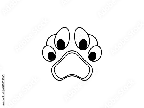 Obraz na płótnie A clean, vector graphic Simple Black Animal Paw Print design and white background . w salonie