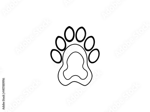 Obraz na płótnie A clean, vector graphic Simple Black Paw Print on White Background . w salonie