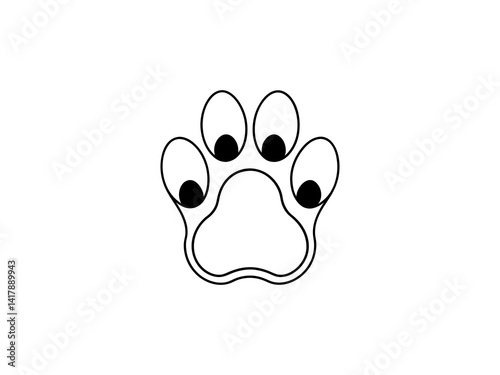 Obraz na płótnie A clean, vector graphic Simple Black Paw Print on White Background . w salonie