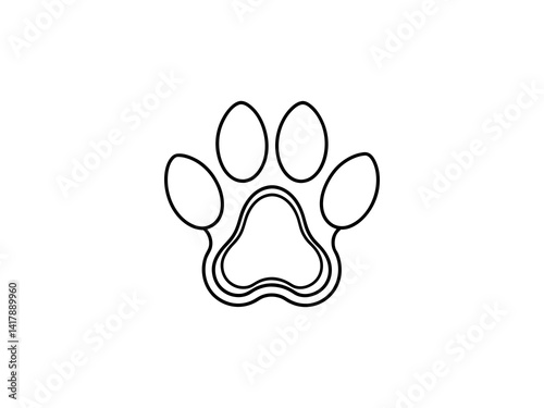 Obraz na płótnie A clean, vector graphic Simple Black Paw Print on White Background . w salonie