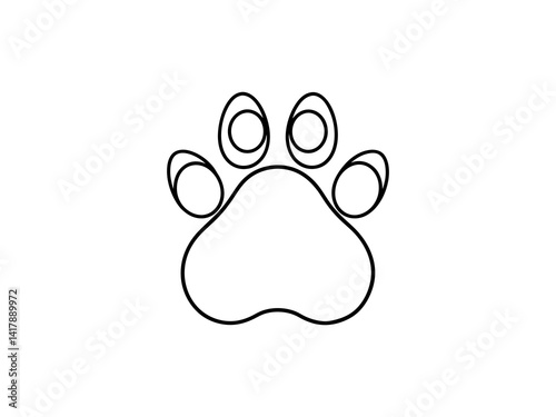 Obraz na płótnie A clean, vector graphic Simple Black Paw Print on White Background . w salonie