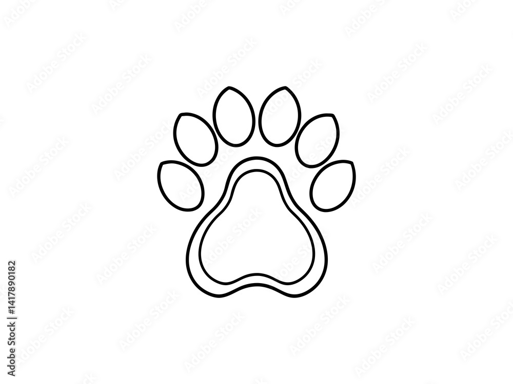 Obraz premium A clean, vector graphic Simple Black Paw Print on White Background .