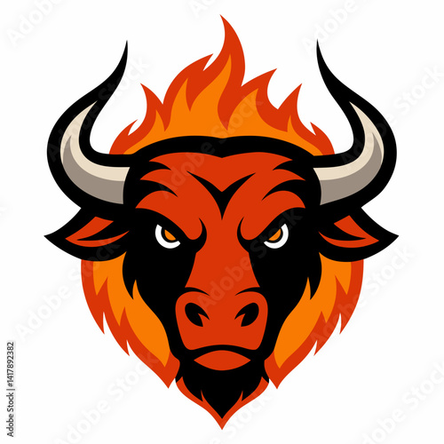 bull on a white background