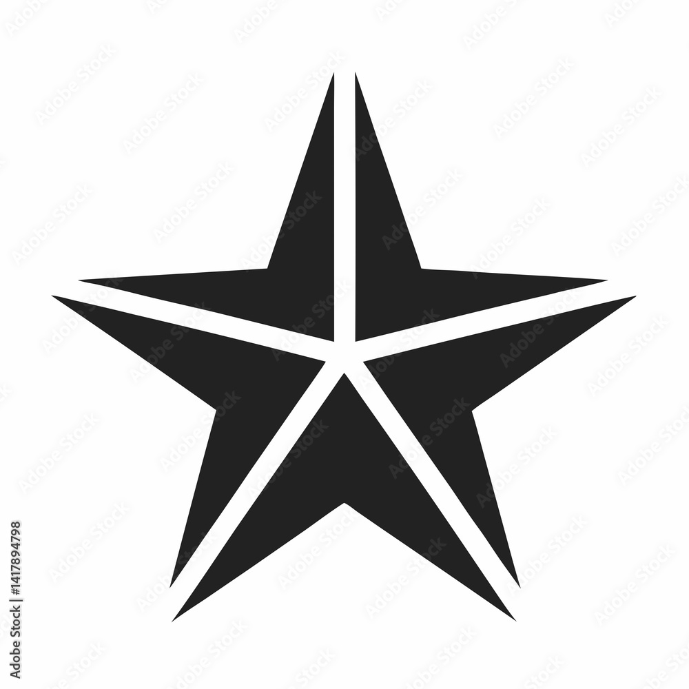 Obraz premium silver star on white background