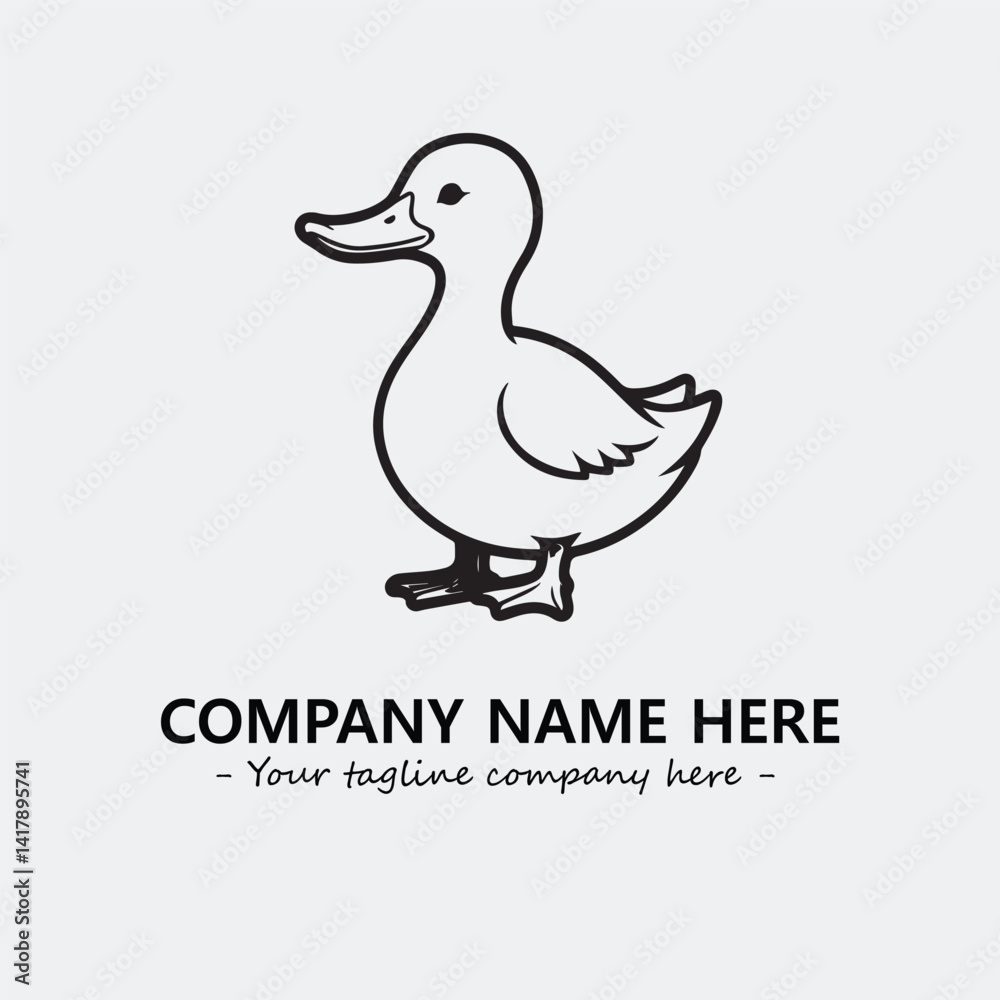 Duck illustration black and white for logo company vector image
Duck illustration black and white for logo company vector image